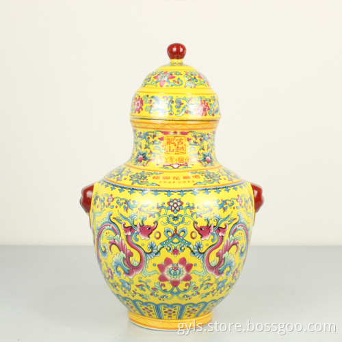 Hua Diao wine aged porcelain bottle